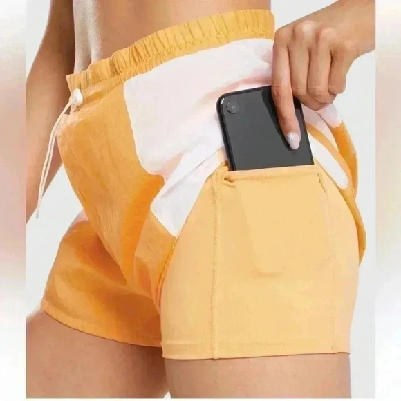 GymShark Orange & White Running Shorts size Large - Picture 2 of 8